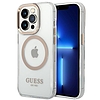 Guess GUHMP14LHTRMD iPhone 14 Pro 6.1" arany/arany kemény tok Metal Outline Magassafe