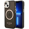 Guess GUHMP14SHTCMK iPhone 14 6.1" fekete/fekete kemény tok Gold Outline áttetsző MagSafe