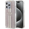 Guess IML 4G Gold Stripe tok iPhone 14 Pro Max készülékhez - rózsaszín