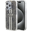 Guess IML 4G Gold Stripe tok iPhone 15 Pro-hoz - barna