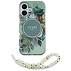 Guess IML Flowers Pearl Strap MagSafe tok iPhone 16 Plus készülékhez - zöld