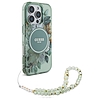 Guess IML Flowers Pearl Strap MagSafe tok iPhone 16 Pro-hoz - zöld