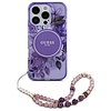 Guess IML Flowers Pearl Strap MagSafe tok iPhone 16 Pro telefonhoz - lila