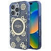 Guess IML Peony 4G háttérrel MagSafe tok iPhone 16 Pro készülékhez - kék