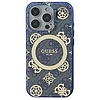 Guess IML Peony 4G háttérrel MagSafe tok iPhone 16 Pro készülékhez - kék