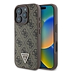 Guess Leather 4G Triangle Strass MagSafe tok iPhone 16 Pro telefonhoz - barna