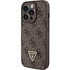 Guess Leather 4G Triangle Strass tok iPhone 15 Pro Max telefonhoz - barna