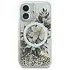 Guess Liquid Glitter Flower MagSafe iPhone 16 tok - bézs