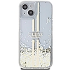 Guess Liquid Glitter Gold Stripes tok iPhone 15 Plus / 14 Plus telefonhoz - átlátszó