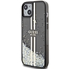 Guess Liquid Glitter Gold Stripes tok iPhone 15 Plus / 14 Plus telefonhoz - fekete