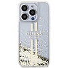 Guess Liquid Glitter Gold Stripes tok iPhone 15 Pro-hoz - átlátszó