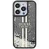 Guess Liquid Glitter Gold Stripes tok iPhone 15 Pro-hoz - fekete