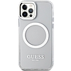 Guess Metal Outline Magsafe tok iPhone 12 / iPhone 12 Pro telefonhoz - ezüst