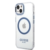 Guess Metal Outline MagSafe tok iPhone 14 Plus-hoz - kék