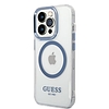 Guess Metal Outline MagSafe tok iPhone 14 Pro-hoz - kék