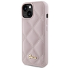 Guess Quilted Metal Logo tok iPhone 15-höz - rózsaszín