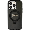 Guess Ring Stand Script Glitter MagSafe tok iPhone 12/12 Pro telefonhoz - fekete