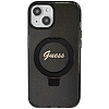 Guess Ring Stand Script Glitter MagSafe tok iPhone 13/14/15 telefonhoz - fekete