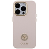 Guess Silicone Logo Strass 4G tok iPhone 15 Pro-hoz - világos rózsaszín