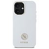 Guess Silicone Logo Strass 4G tok iPhone 16-hoz - fehér