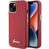 Guess Silicone Script Metal Logo & Frame tok iPhone 15-höz - piros