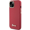 Guess Silicone Script Metal Logo & Frame tok iPhone 15-höz - piros