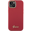 Guess Silicone Script Metal Logo & Frame tok iPhone 15-höz - piros