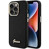 Guess Silicone Script Metal Logo & Frame tok iPhone 15 Pro telefonhoz - fekete