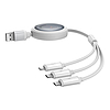 Gyorstöltő kábel 3 az 1-ben Baseus Free2Draw, USB-micro USB+USB-C+Lightning, 3,5A, 1,1 m fehér (P10368700211-01)