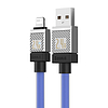 Gyorstöltő kábel Baseus USB-A és Lightning CoolPlay Series 2m, 2,4A, kék (CAKW000503)