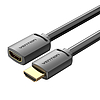 HDMI 2.0 dugasz-HDMI 2.0 aljzat hosszabbító kábel AHCBF 1 m, 4K 60 Hz, fekete