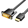 HDMI-DVI kábel 1 m-es Vention ABFBF fekete