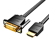 HDMI-DVI kábel 1,5 m-es Vention ABFBG fekete