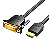 HDMI-DVI kábel 5 m Vention ABFBJ fekete