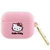 Hello Kitty szilikon 3D Kitty Head tok AirPods Pro-hoz - rózsaszín