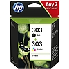 HP 3YM92AE No.303 Multipack Black + Color tintapatron eredeti (HP T6N02AE +T6N01AE)