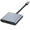 HUB Tech-Protect V1 3in1 USB-C - USB-A 3.0 / USB-C PD 100W / HDMI 4K 30Hz - szürke