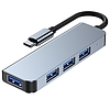 HUB Tech-Protect V1 4 az 1-ben USB-C - 3x USB-A 2.0 / USB-A 3.0 - szürke