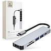 HUB Tech-Protect V4 6in1 USB-C - USB-A 3.0 / USB-A 2.0 / USB-C / HDMI / micro SD / TF / SD kártyaolvasó - szürke