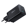 Joyroom gyorstöltő GaN 65W USB, 2x USB C fekete + USB C kábel - USB C 100W 1,2m (TCG01)