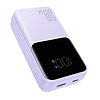 Joyroom JR-PBC07 20000mAh 30W mini power bank USB-C és Lightning kábelekkel - lila