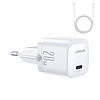 Joyroom JR-TCF02 USB-C PD 20W fali töltő + USB-C kábel - fehér