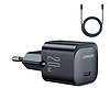 Joyroom JR-TCF02 USB-C PD 20W fali töltő + USB-C kábel - fekete