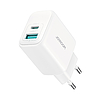 Joyroom JR-TCF21 hálózati töltő USB-C / USB-A 20W PD / QC 3.0 - fehér