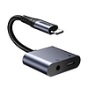 Joyroom SY-L01 Lightning to Lightning / 3,5 mm-es mini jack DAC adapter 2 az 1-ben - fekete