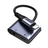 Joyroom SY-L01 Lightning to Lightning / 3,5 mm-es mini jack DAC adapter 2 az 1-ben - fekete