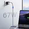 Joyroom töltő GaN 67W 4 portos (2x USB, 2x USB C) fekete (TCG02) + kábel USB C - USB C 100W 1,2m