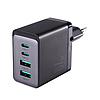 Joyroom töltő GaN 67W 4 portos (2x USB, 2x USB C) fekete (TCG02) + kábel USB C - USB C 100W 1,2m