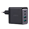 Joyroom töltő GaN 67W 4 portos (2x USB, 2x USB C) fekete (TCG02) + kábel USB C - USB C 100W 1,2m