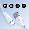 Joyroom USB kábel - USB C 3A Surpass sorozat a gyors töltéshez és adatátvitelhez 3 m fehér (S-UC027A11)